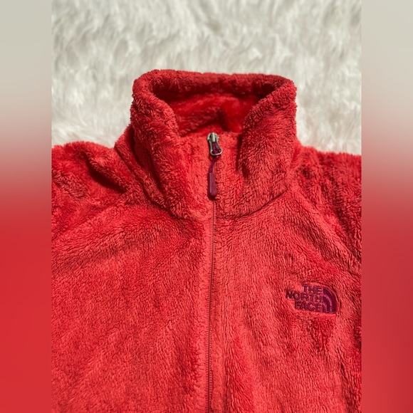 The North Face Jacket Womens S Red Pink Tech Osito Full Zip Fleece Cozy Furry - Picture 10 of 12